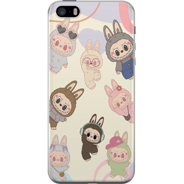 Apple iPhone 5s Genomskinligt Skal Labubu Pop Mart Kollektion Motiv Figur Samling Design Populärt Art Toy Pop Mart Kreativ Grafiskt