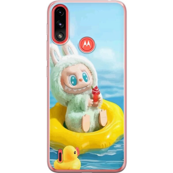 Motorola Moto E7 Power Läpinäkyvä kuori Labubu Stripe Attac