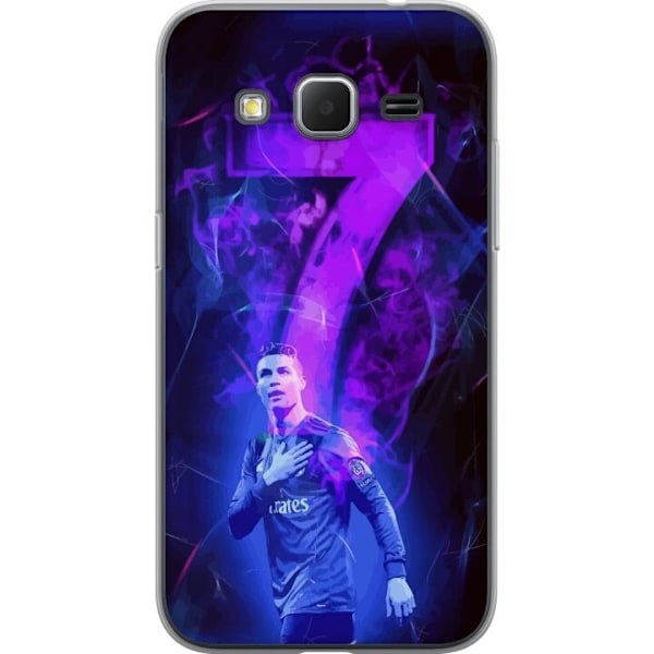 Samsung Galaxy Core Prime Genomskinligt Skal Ronaldo 7 – Fotbollslegend i Action för Fans
