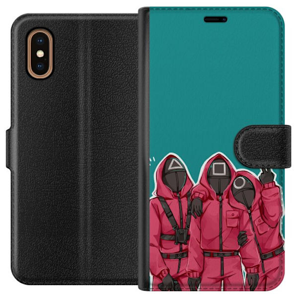 Apple iPhone XS Max Plånboksfodral Squid Game Karaktärer Grafisk Design Seriefigurer Populär TV Motiv Asiatisk Stil Spännande Trend