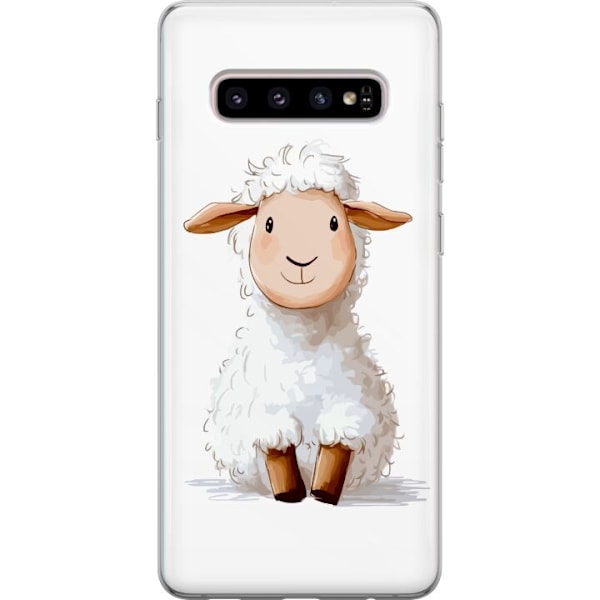 Samsung Galaxy S10+ Läpinäkyvä kuori Suloinen Lammas - lasten ja vauvan tuotteita sarjakuvatyyliin