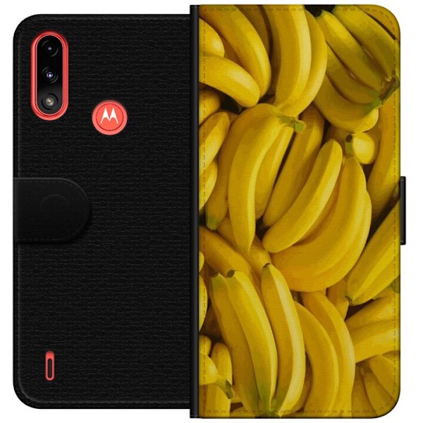 Motorola Moto E7 Power Lommeboketui Banana mønster