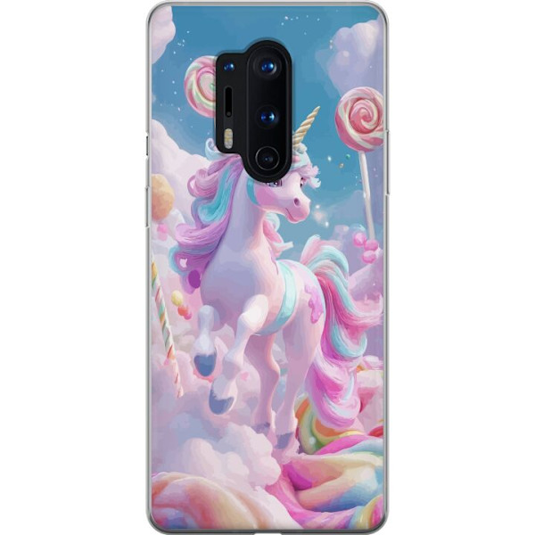 OnePlus 8 Pro Läpinäkyvä kuori Yksisarvinen Candy Pastel Kawaii Suunnittelu Söpö Suosittu Väri Graafinen Trendi Lapsen Teema Fantasia Taide