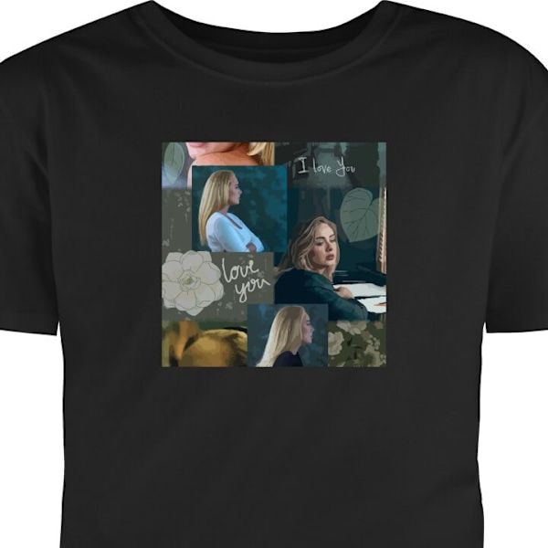 T-shirt för Vuxen | Klassisk Vuxen-T-shirt Adele svart XL