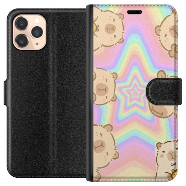 Apple iPhone 11 Pro Plånboksfodral Kawaii Capybara Galaxy Sö