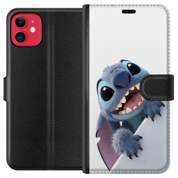 Apple iPhone 11 Plånboksfodral Happy Stitch – glad figur med charmig uttryck