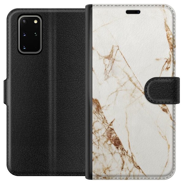 Samsung Galaxy S20+ Lompakkokotelo Valkoinen marmori