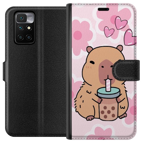 Xiaomi Redmi 10 Lommeboketui Kawaii Capybara Hjerteanime Stil
