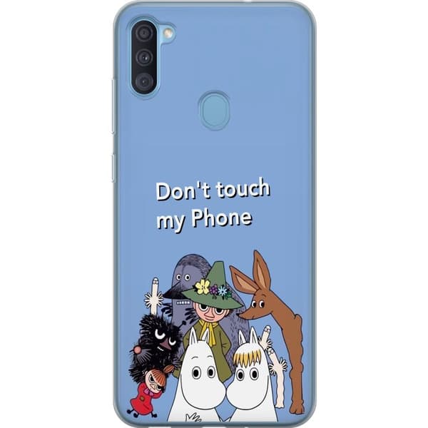 Kompatibelt Mobilskal till Samsung Galaxy A11 Don't Touch My Phone med vänner blå