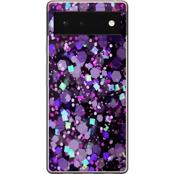 Google Pixel 6 Läpinäkyvä kuori Violetti Kimalle