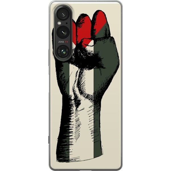Sony Xperia 1 V Läpinäkyvä kuori Käsi sidottu Palestinan väreihin - voimakas symboli vapausliikkeelle
