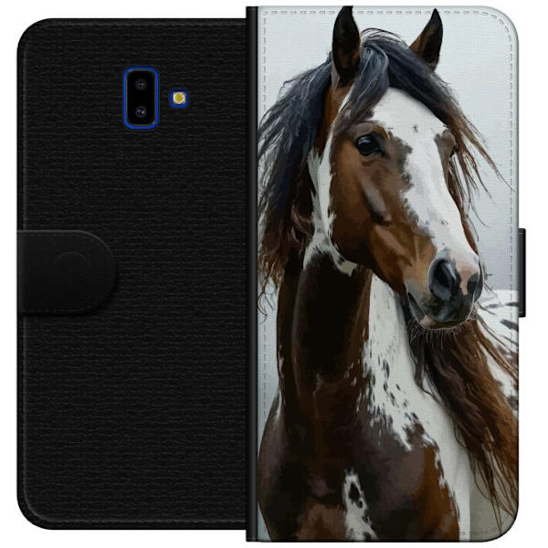 Samsung Galaxy J6+ Lompakkokotelo Hevonen Eläimet Aihe Graafinen Suunnittelu Luonto Vahva Aihe Suosittu Taide Eläinten Teema Ratsastus