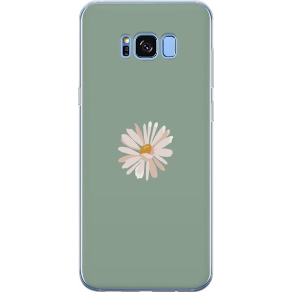 Samsung Galaxy S8 Läpinäkyvä kuori Vihreä Minimalikukka - tyylikäs kukka vihreällä taustalla