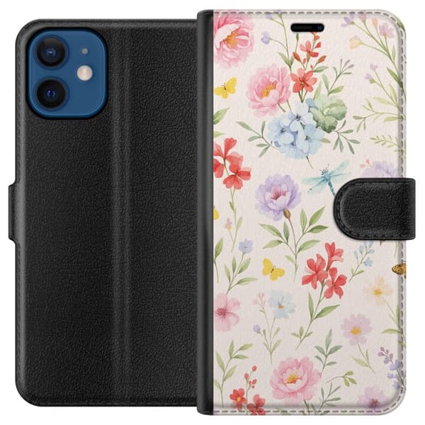 Kompatibel Tegnebogsetui til Apple iPhone 12 mini Blomster