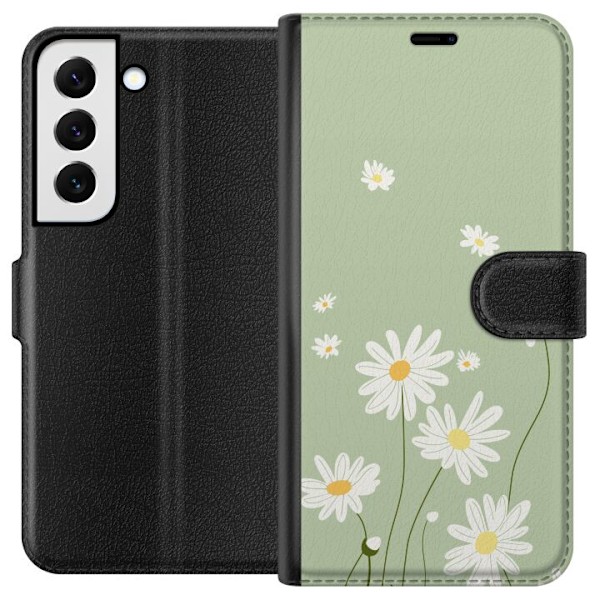 Samsung Galaxy S22 5G Plånboksfodral Prästkragar – blommig