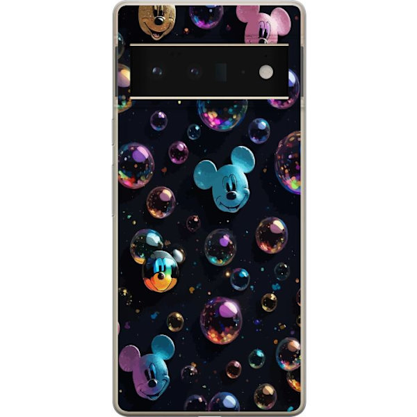 Google Pixel 6 Pro Genomskinligt Skal Musse Pigg Disney Bubblor Design Roligt Motiv Populär Disneyfigur Tecknad Serie Barnklassiker