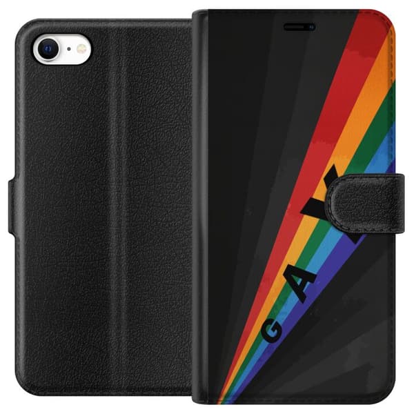 Kompatibelt Lommeboketui til Apple iPhone 6s Gay regnbåge svart