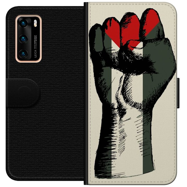 Huawei P40 Plånboksfodral Hand knuten i Palestinas färger