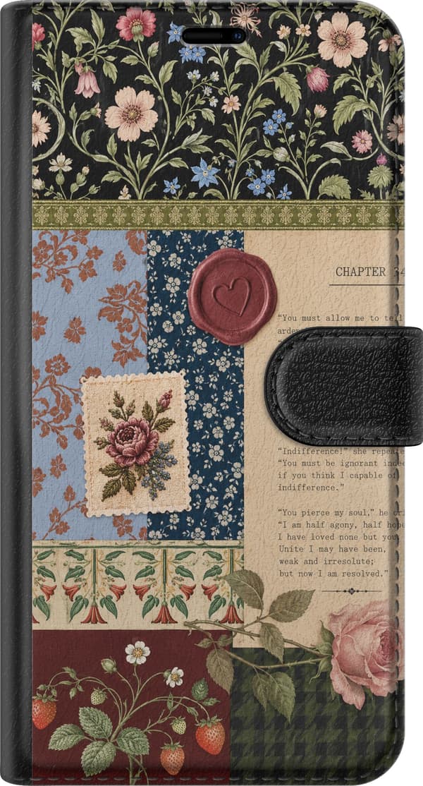 Kompatibelt Plånboksfodral till Apple iPhone 13 mini Beige blomsterbrev beige