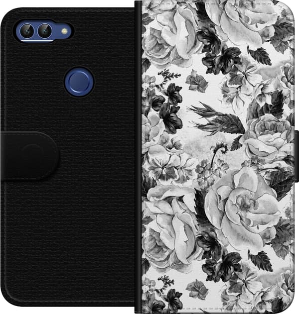 Kompatibelt Lommeboketui til Huawei P smart Grå roser grå
