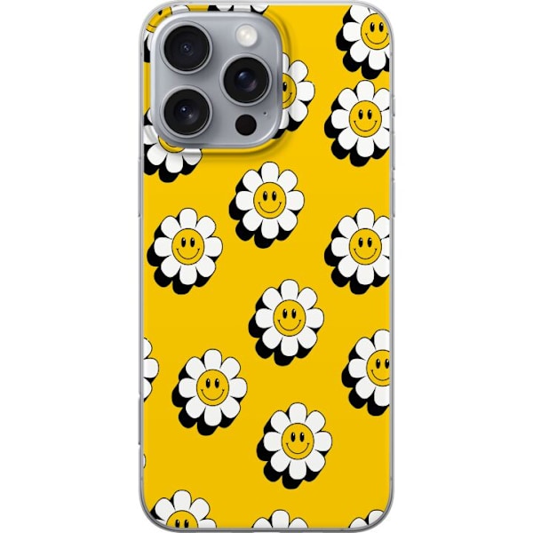 Apple iPhone 16 Pro Max Gennemsigtig cover Daisy mønster