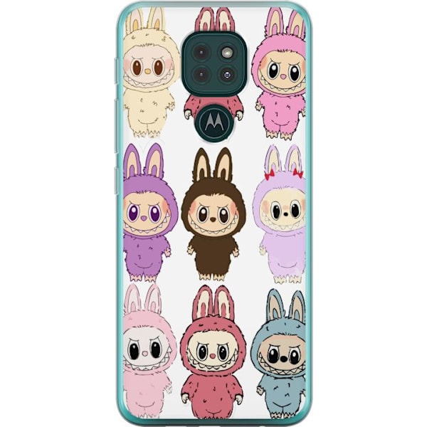 Motorola Moto G9 Play Läpinäkyvä kuori Labubu Pink Monster