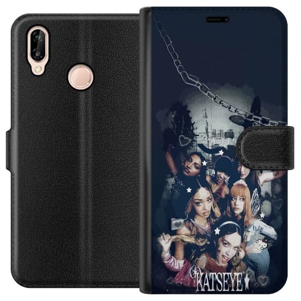 Kompatibel Tegnebogsetui til Huawei P20 lite KATSEYE sort