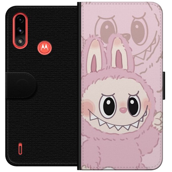 Motorola Moto E7 Power Tegnebogsetui Labubu Floral Freak