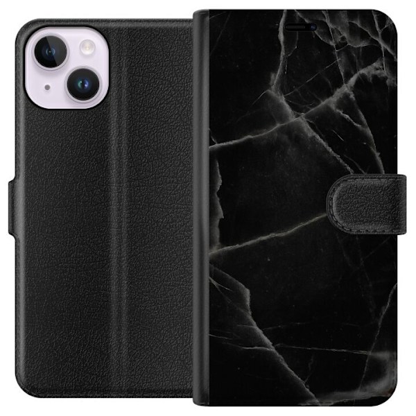 Apple iPhone 14 Plånboksfodral Svart marmor