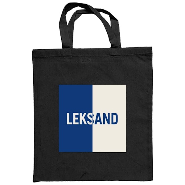 Mulepose | Holdbar Indkøbstaske i Stof Leksand – Hockey Sort one size