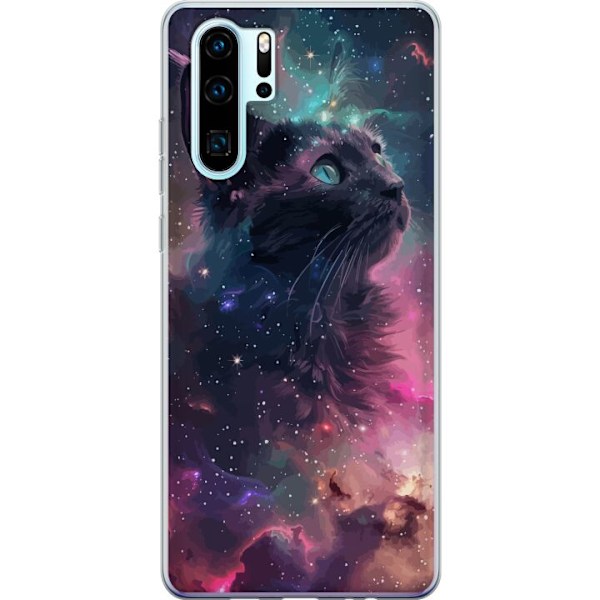 Huawei P30 Pro Genomskinligt Skal Katten i Galaxen