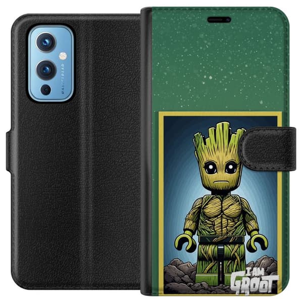 Kompatibel Tegnebogsetui til OnePlus 9 Robot med röda ögon grå