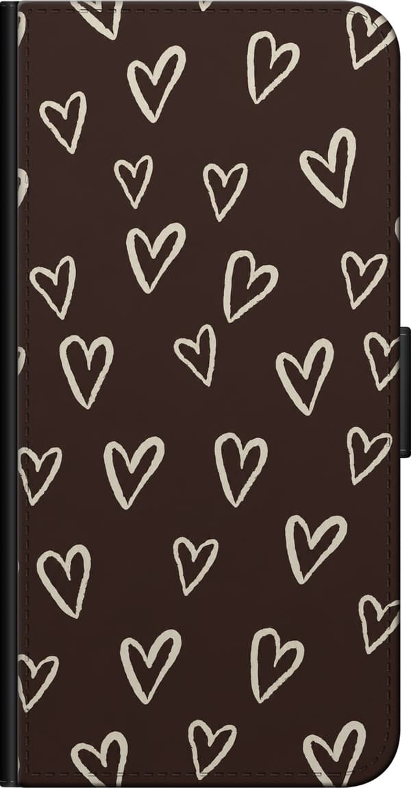 Kompatibel Tegnebogsetui til Samsung Galaxy Note10+ Brune chokoladehjerter brun