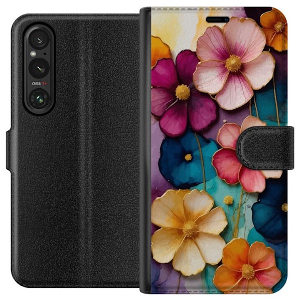 Sony Xperia 1 VI Tegnebogsetui Blomster Farver