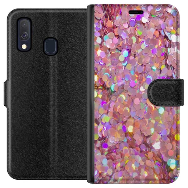 Kompatibelt Plånboksfodral till Samsung Galaxy A40 Glitter
