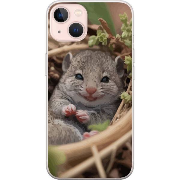 Apple iPhone 13 Genomskinligt Skal Råtta Leende Djurmotiv Stadsmotiv Urban Grafisk Design Populärt Roligt Motiv Art Stil