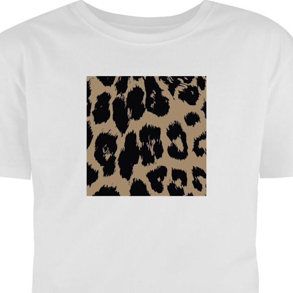 T-skjorte for Voksen | Klassisk Voksen-T-skjorte Leopard hvit XL