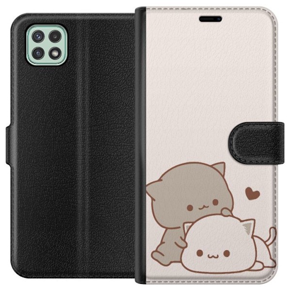 Samsung Galaxy A22 5G Tegnebogsetui Kawaii Søde Katte