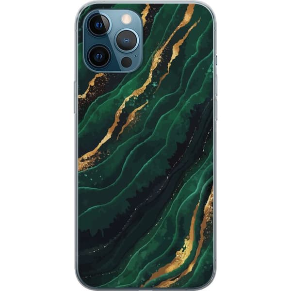Kompatibelt Mobilskal till Apple iPhone 12 Pro Max Marmor Guld Grön