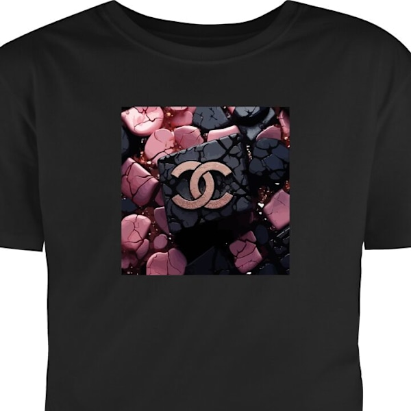 T-shirt för Vuxen | Klassisk Vuxen-T-shirt Chanel Black and P svart XXL