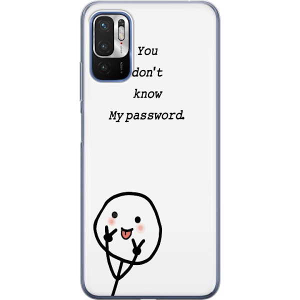 Xiaomi Redmi Note 10 5G Genomskinligt Skal You Don’t Know My Password – edgy textmotiv med attityd