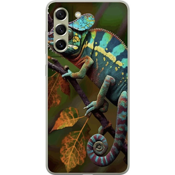 Samsung Galaxy S21 FE 5G Genomskinligt Skal Ödla Grafisk Streetwear Design Djurmönster Modern Urban Stil Populärt Motiv Kreativ Art Trend