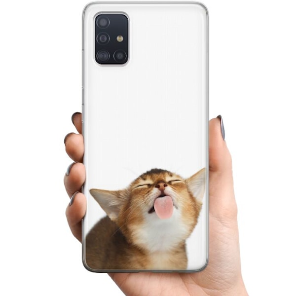 Samsung Galaxy A51 TPU Mobilskal Cat Keeps You Clean