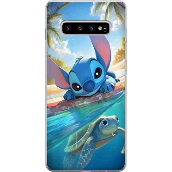 Samsung Galaxy S10+ Läpinäkyvä kuori Stitch kilpikonnalla -