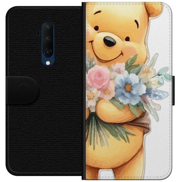 OnePlus 7T Pro Tegnebogsetui Nalle Puh med blomster - klassisk børnefavorit i en blomstrende forårs miljø