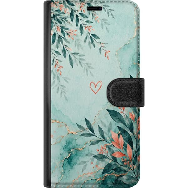 Kompatibelt Lommeboketui til Apple iPhone 5 Korallblad turkis
