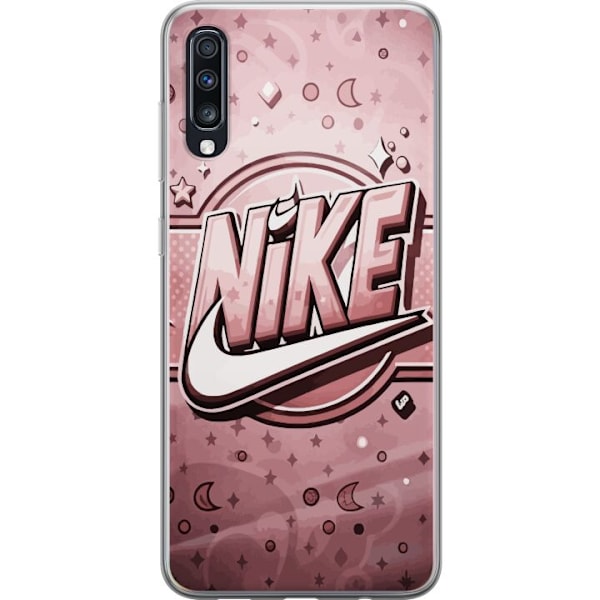 Samsung Galaxy A70 Läpinäkyvä kuori Nike Vaaleanpunainen