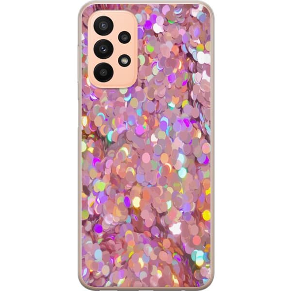 Kompatibelt Mobildeksel til Samsung Galaxy A23 Rosa Glitter