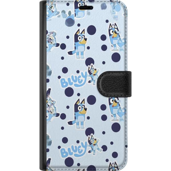 Kompatibel Tegnebogsetui til Google Pixel 10 Gentaget Bluey-mønster med prikket blå baggrund blå