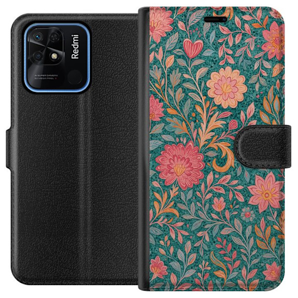 Xiaomi Redmi 10C Tegnebogsetui Floral Dream